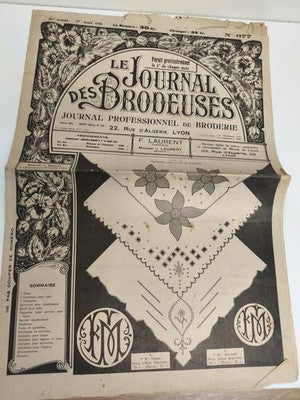 Ancien journal broderie Le Journal des Brodeuses août 1951 vintage Lyon