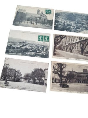 Lot 8 cartes postales anciennes Valréas Vaucluse vues village église marché