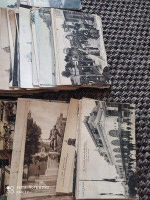 Lot Cartes Postales Anciennes Lyon XIXe-XXe Vue Ville Monument Timbres