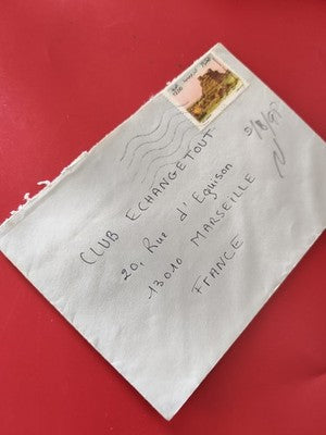 Ancienne enveloppe avec timbre oblitéré, philatélie, correspondance vintage