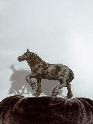 Statuette cheval Kiralu vintage, figurine ancienne rétro, aspect patiné