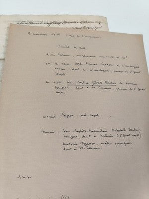Lettre administrative manuscrite 1788, acte notarié XVIIIe siècle