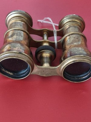 Jumelles vintage en laiton et émail noir, fin XIXe, ancien accessoire optique ré