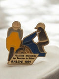 Pin's Rallye 1991 Peloton Motorisé Bouches du Rhône vintage badge auto moto rétr