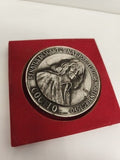 Médaille René Descartes portrait relief finition argentée Cogito décoratif