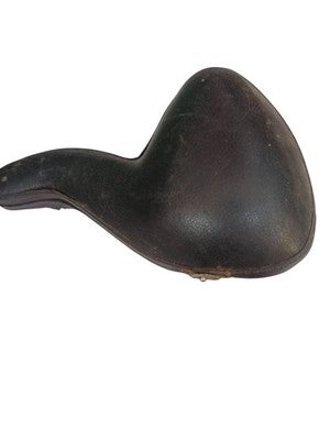 Pipe ancienne sculptée vintage avec étui rigide rétro, motif relief