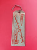 Ancien marque-page publicitaire vintage Eversharp, illustration plume et crayon
