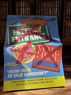 Magazine Speak Easy vintage 1985 presse rétro USA, affiche pop art couleur