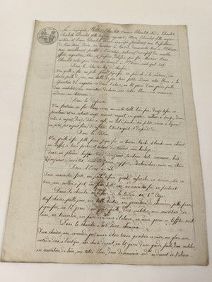 Ancienne lettre manuscrite administrative XIXe, papier timbré 1813, signatures