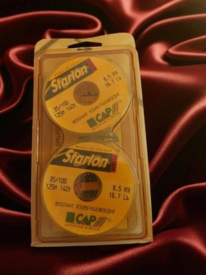 Bobine fil nylon Starlon Fluor vintage pêche CAP 35/100 125m ancien accessoire