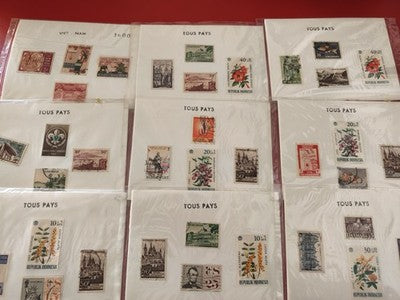 Lot anciens timbres tous pays vrac philatélie collection internationale
