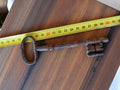 Large antique wrought iron key, manor castle lock, rust patina