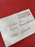 Ancienne enveloppe oblitérée 1997 La Poste timbre rouge pour collection philatél