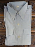 Chemise militaire vintage gris clair, ancien modèle rétro, poches à rabat
