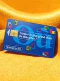 Carte téléphonique vintage Télécarte 50 bleue rétro puce France