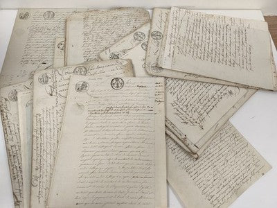 Gros lot lettres manuscrites administratives XIXe papier timbré 1816-1821