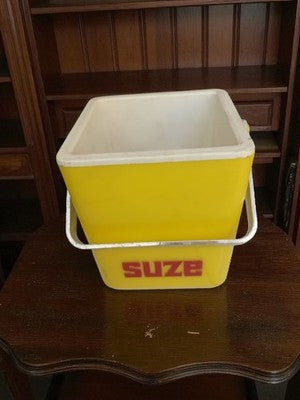 Seau à glaçons SUZE vintage jaune rétro bar publicitaire ancien bac