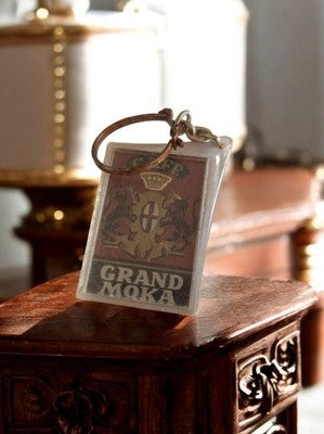 Porte-clés vintage publicitaire Café Grand Moka blason ancien France rétro