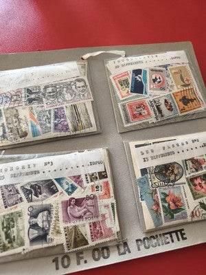 Lot ancien timbres du monde en vrac, France, Hongrie, Yougoslavie, thématiques
