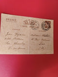Ancienne carte postale timbrée oblitérée vintage pour collection philatélie