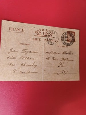 Ancienne carte postale timbrée oblitérée vintage pour collection philatélie