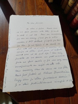 Lettre manuscrite ancienne 1948 Genève papier vintage post-WW2 adressée à Genevi