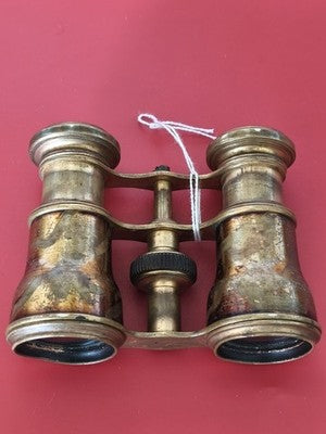 Jumelles vintage en laiton et émail noir, fin XIXe, ancien accessoire optique ré