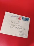Ancienne lettre vintage timbrée oblitérée Liban 1951, philatélie collection