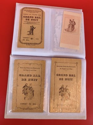 Lot cartes publicitaires Grand Bal de Nuit Nogent-sur-Oise, illustrations costum