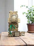 Poignée de porte ancienne début XXe dorée style Art nouveau vintage