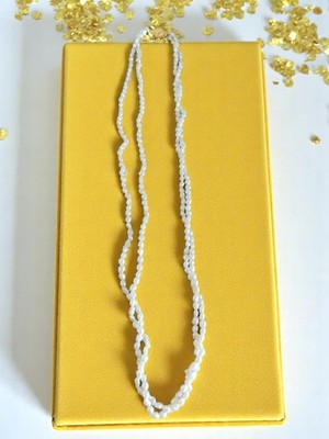 Collier perles de culture authentiques vintage, fermoir doré, élégant rétro