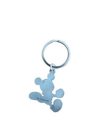 Porte-clés vintage Mickey Mouse métal argenté rétro Disney ancien