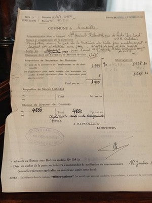 Document ancien Baux et Concessions Marseille 1950 travaux publics hydraulique