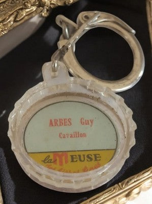 Porte-clés publicitaire vintage la Meuse France translucide ARBES Guy Cavaillon
