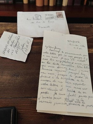Lettre manuscrite ancienne 1946 Swindon Marseille WW2 vintage + enveloppe