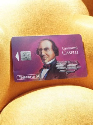 Télécarte 50 unités Giovanni Caselli vintage carte téléphonique puce France