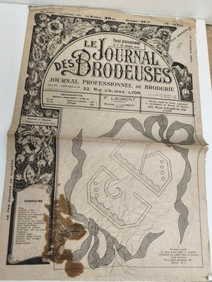 Ancien journal broderie Le Journal des Brodeuses 1951 Lyon motif vintage