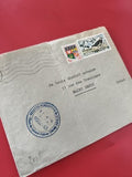 Ancienne enveloppe oblitérée avec timbres France, collection philatélie vintage