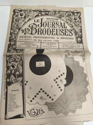 Journal ancien broderie Le Journal des Brodeuses 1952 Lyon motif patron vintage
