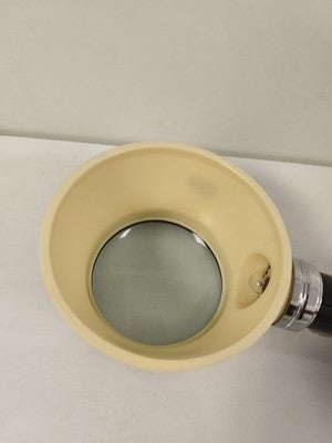 Ancienne lampe loupe vintage Japan, grosse loupe éclairante rétro, poignée noire