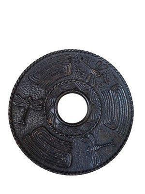 Théière japonaise fonte décor libellules + 2 tasses & dessous, style traditionne