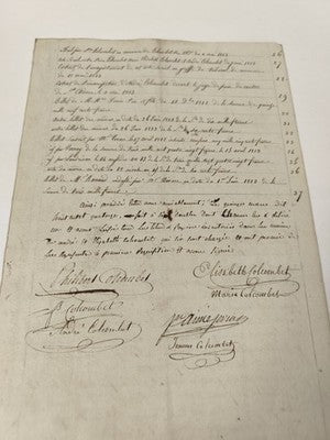 Ancienne lettre manuscrite administrative XIXe, papier timbré 1813, signatures