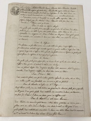 Lettre manuscrite administrative 1814, inventaire familial XIXe, cachet 75 c