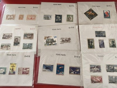 Lot anciens timbres vintage collection vrac monde Indochine France philatélie