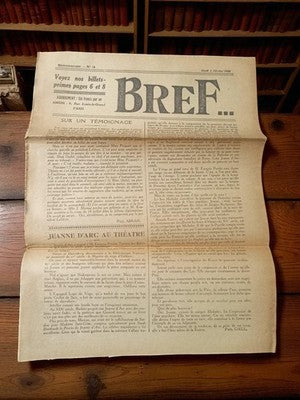 Ancien journal BREF 1925 presse vintage rétro d’époque originale France