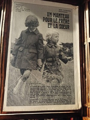 Patron couture vintage manteau enfant Modes de Paris 1288 ancien rétro