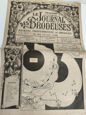 Journal ancien broderie Le Journal des Brodeuses 1953 Lyon motif vintage