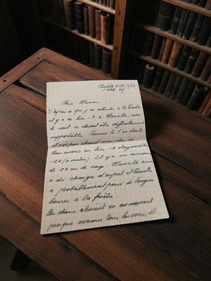 Lettre manuscrite ancienne 1947 écriture bleue vintage papier d'époque