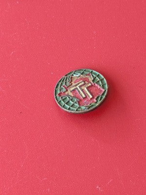 Insigne boutonnière Front Populaire Tout-Terrain rond vert rouge relief