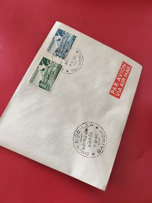 Vintage FDC Vietnam 1959 lettre timbrée cachet Saigon Par Avion collection